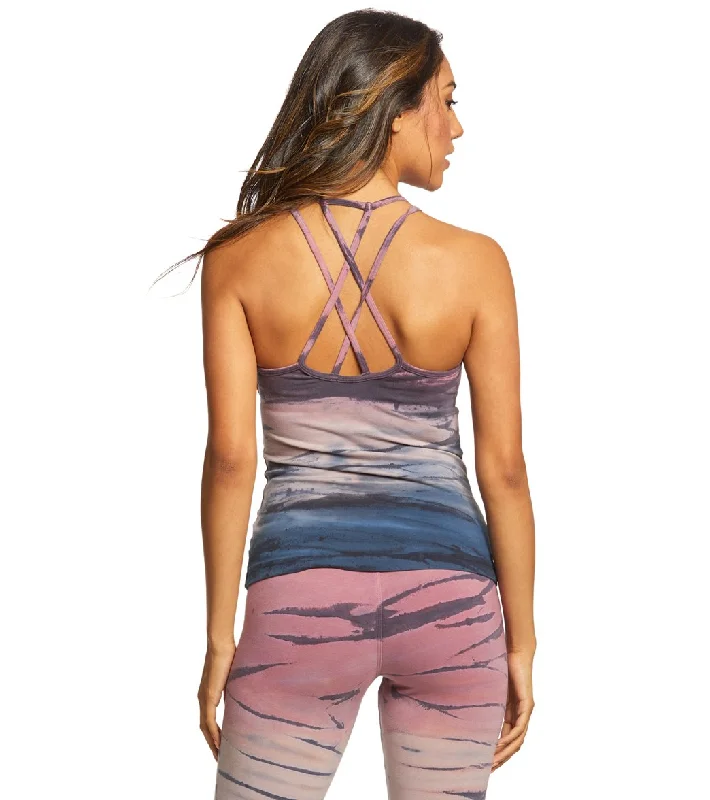 Hard Tail Double Cross Support Tank Rose/Mauve Rainbow Horizon End Of Season Sale