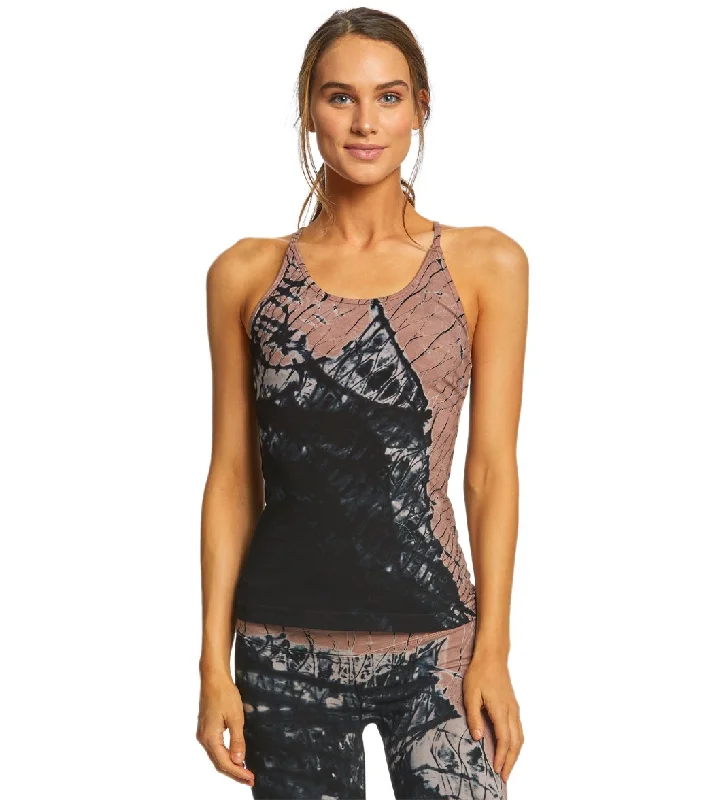 Hard Tail Freestyle Yoga Bra Tank Top Brown/Black Diagonal Butterfly Special Occasion Wear