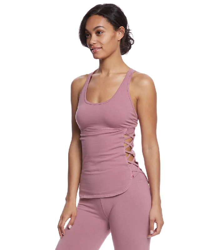 Hard Tail X Side Yoga Tank Top Dusty Rose Pastel Styles