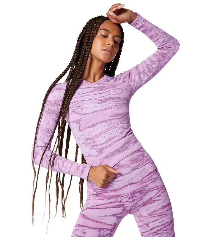 NUX One By One Long Sleeve Hand Dye Purple Ripple Elegant Style