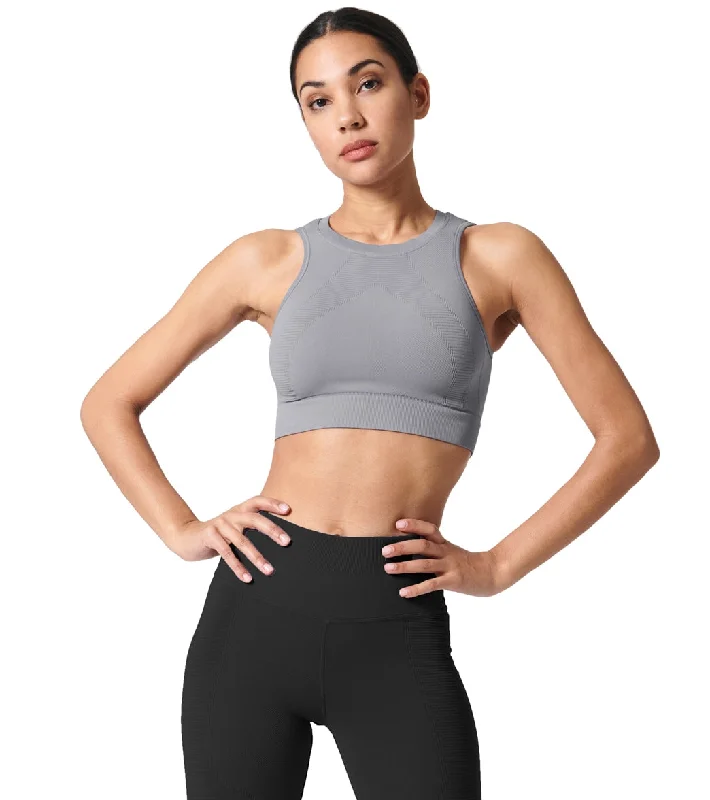 NUX One By One Seamless Yoga Crop Top Grey Classic Timeless Elegant Style