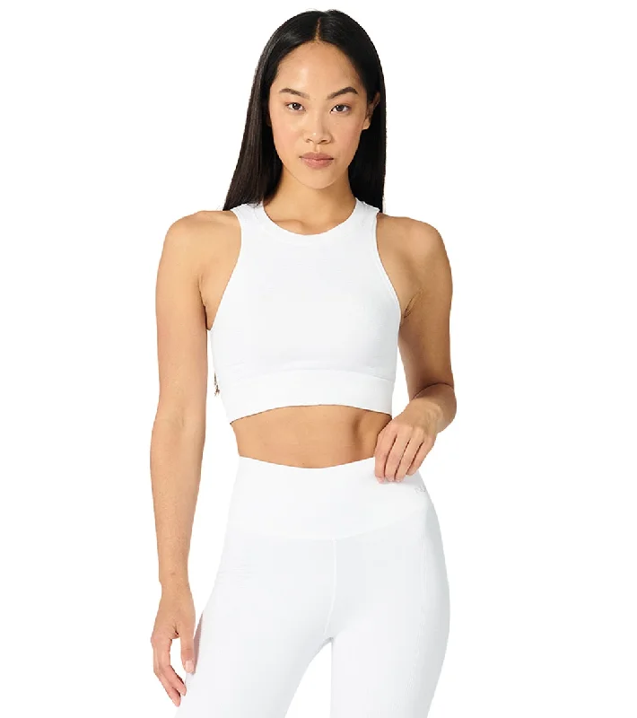 NUX One By One Seamless Yoga Crop Top White Trendy Urban Attire