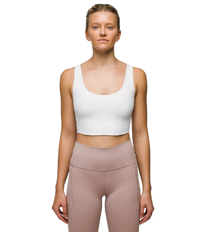 prAna Luxara Reversible Crop Top Soft White/Willow Graceful Cut