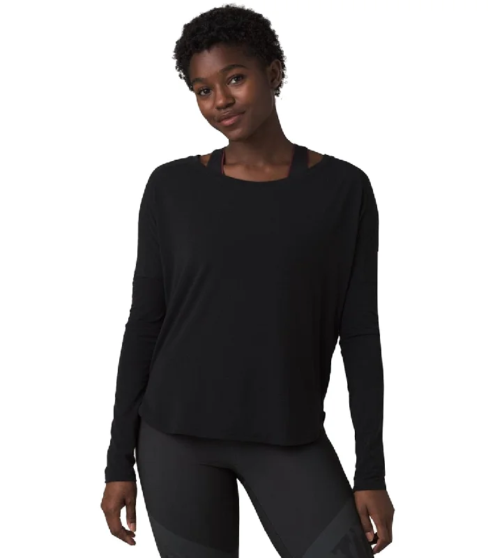 prAna Rogue Long Sleeve Yoga Top Black Fashion Forward