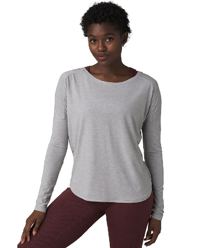 prAna Rogue Long Sleeve Yoga Top Grey Heather Exclusive Sale