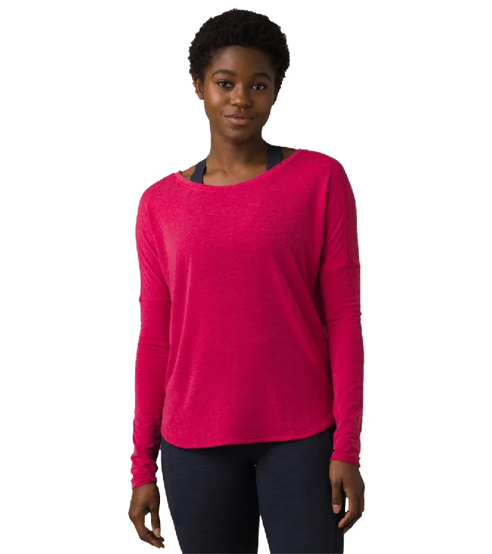 prAna Rogue Long Sleeve Yoga Top Red Berry Comfort Centric Apparel