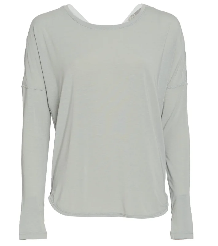 prAna Rogue Long Sleeve Yoga Top Storm Cloud Stylish Looks