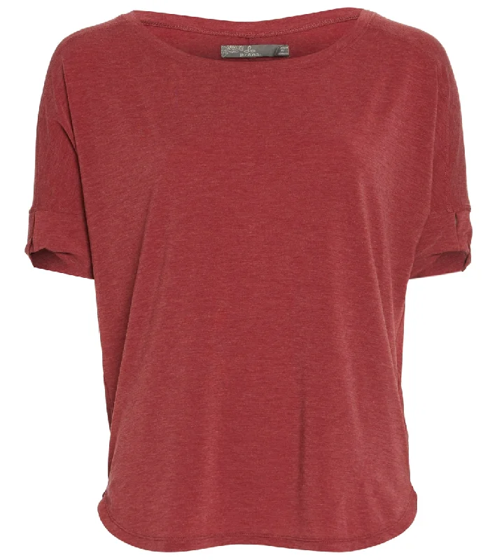 prAna Rogue Short Sleeve Yoga Top Spiced Wine End Of Season Clearance