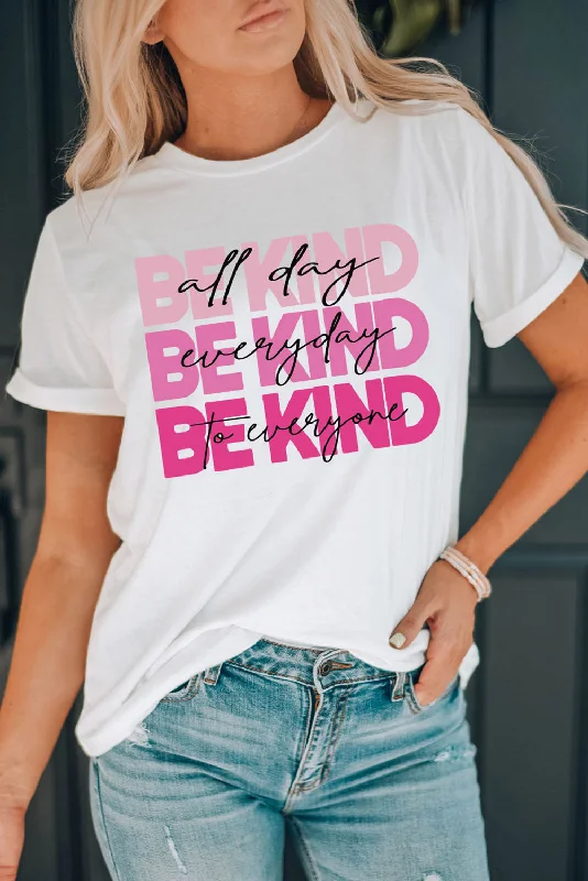 Slogan Graphic Round Neck Short Sleeve Tee Chic Outfits