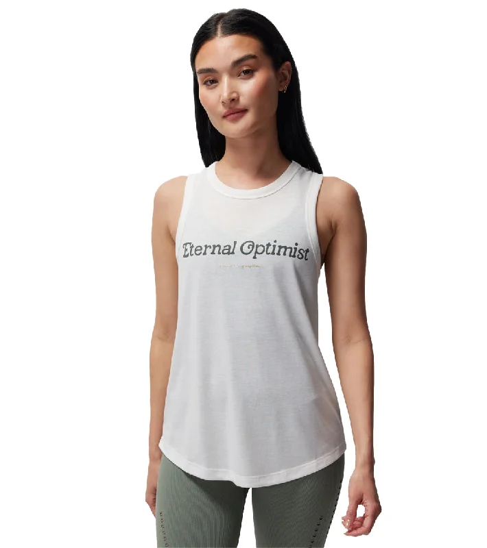 Spiritual Gangster Eternal Optimist Namaste Tank White Bold Silhouette