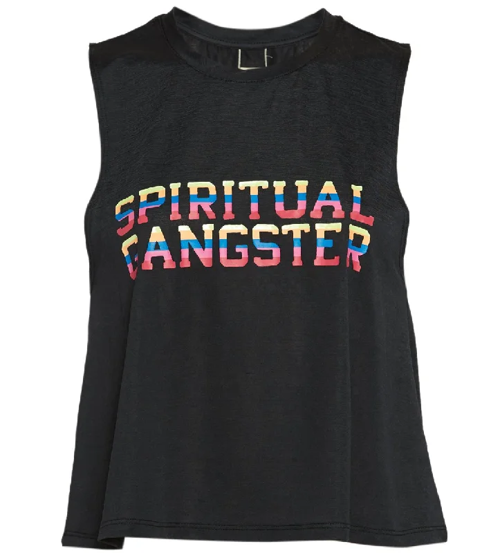 Spiritual Gangster SGV Active Yoga Crop Tank Black New Season Fashion Preview Sale