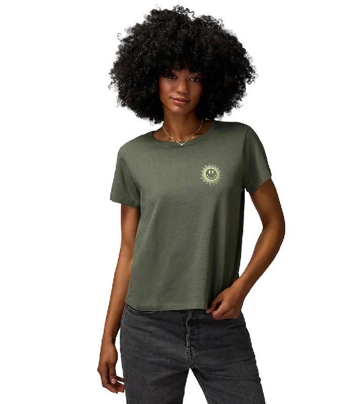 Spiritual Gangster Smiley Lila Tee Olive Green Last Chance Sale