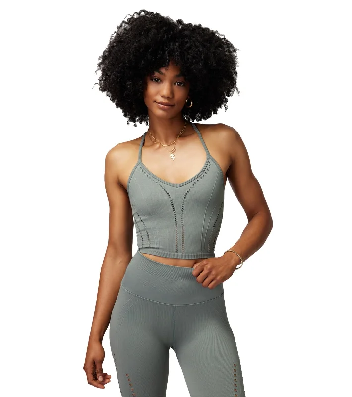 Spiritual Gangster Thea Seamless Crop Tank Agave Shop Sales