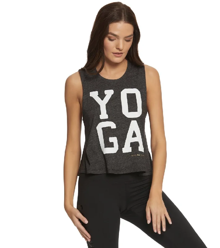 Spiritual Gangster Yoga Crop Tank Vintage Black End Of Month Blowout