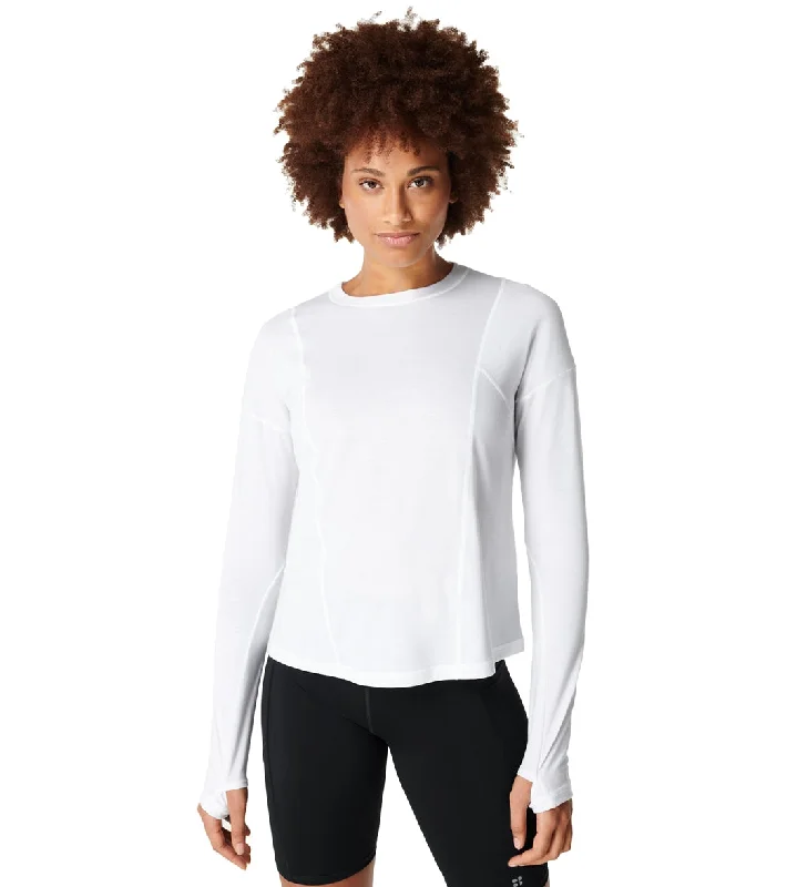 Sweaty Betty Haste Run Long Sleeve Top White Vibrant Femme Fashion