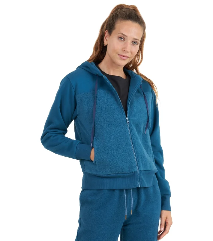 Thrive Societe Sherpa Zip Hoodie Blue Coral Flash Sale Starts