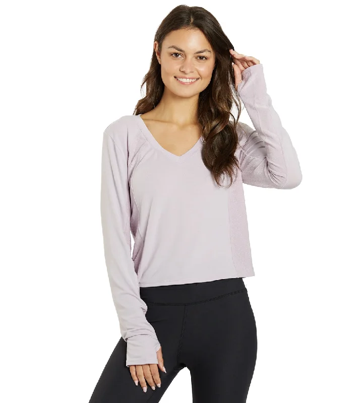 Thrive Societe Textured Inset Tee Iris Classic Charm