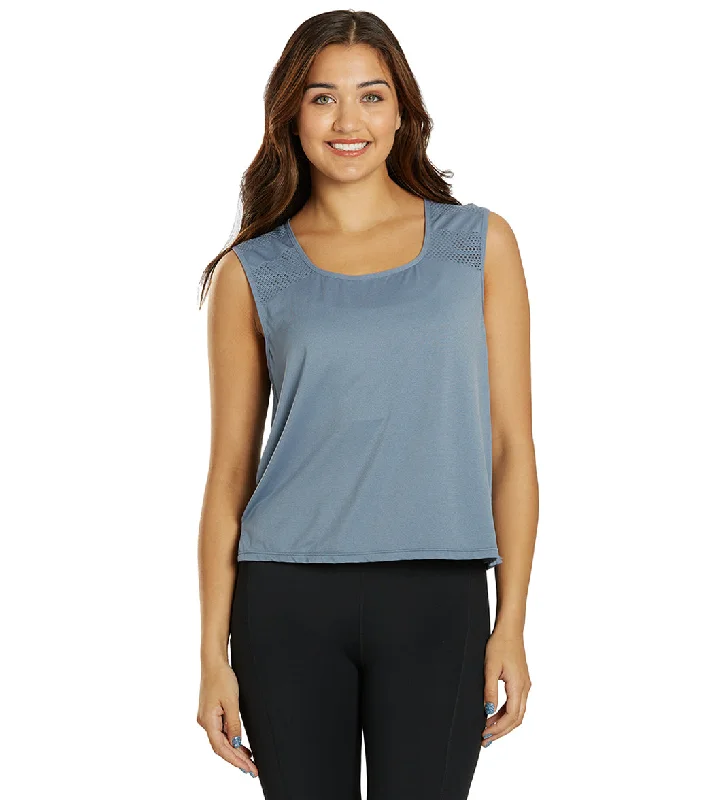 Varley Nova Seamless Crop Tank Stone Blue Big Discounts