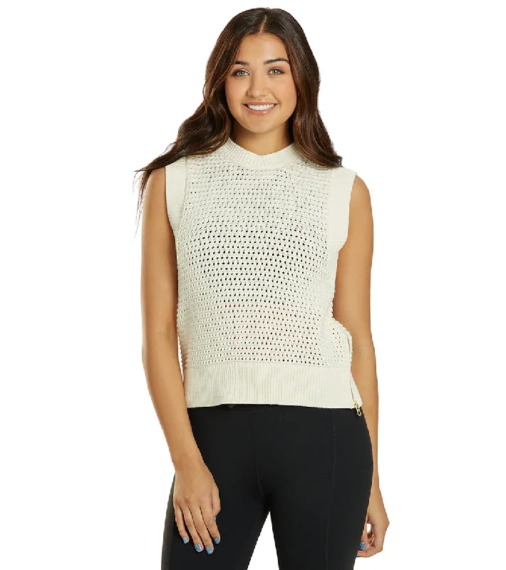 Varley Randal Crop Knit Tank Snow White Chic Trends For The Fashion Savvy