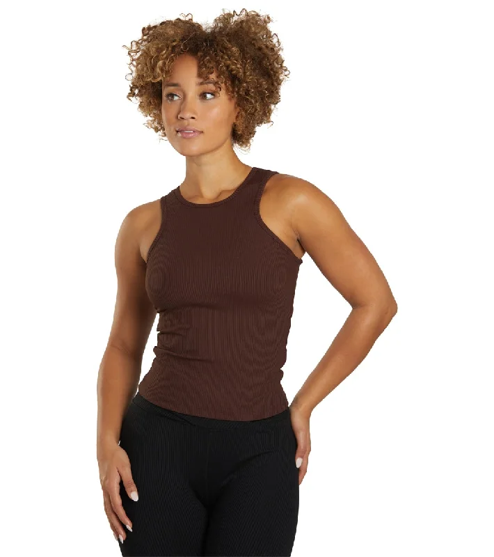 Year of Ours Ribbed Muscle Crop Dark Oak Trend Leading Collection