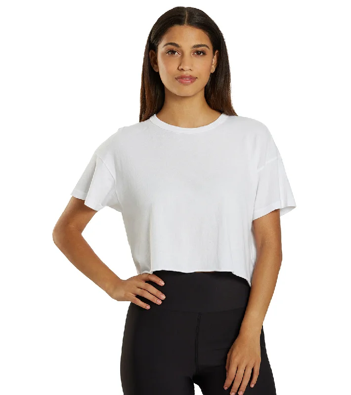 Year of Ours YOS Cropped Tee White High End Designer Brands Discount