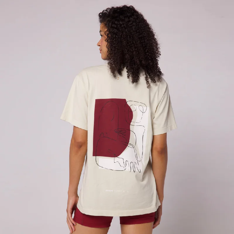 Abstract Color Block Cotton Tee, Unisex - Champagne Final Sale