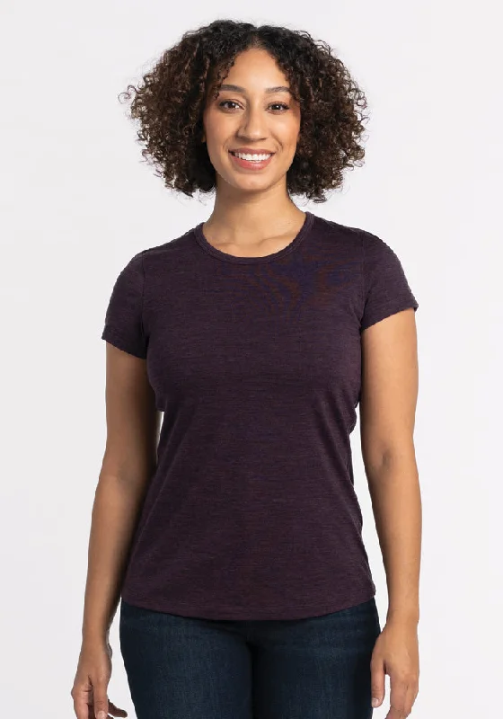 Addie Short Sleeve Crew - Deep Plum Massive Selection Sale