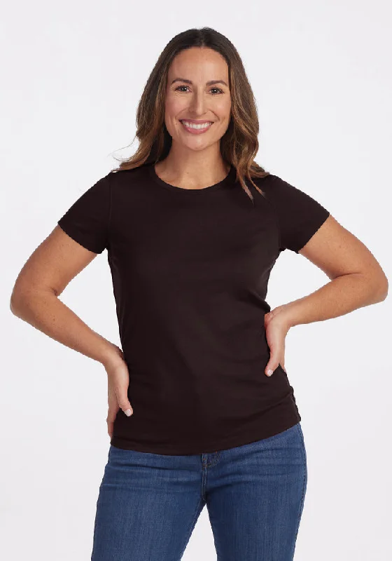 Addie Short Sleeve Crew - French Roast Stylish Savings