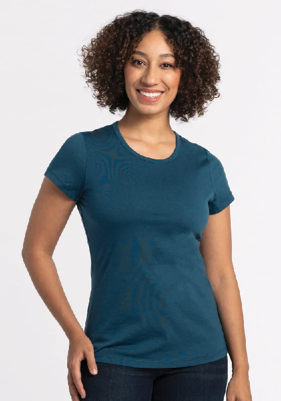 Addie Short Sleeve Crew - Real Teal Hurry Before It's Gone