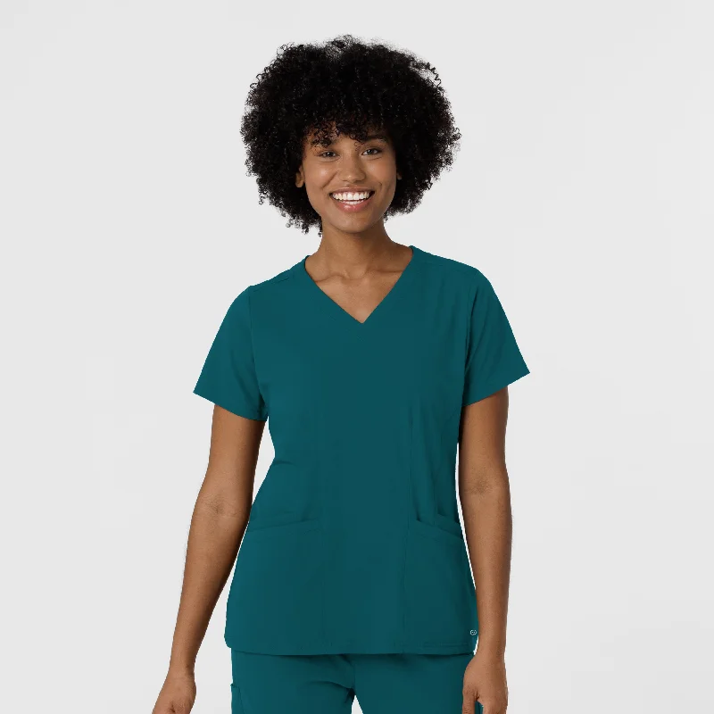 Aero Remix Women's Flex-N-Reach V-Neck Scrub Top - Caribbean Spring Wardrobe