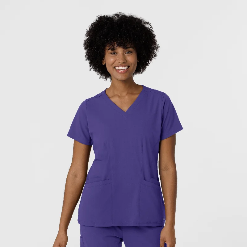 Aero Remix Women's Flex-N-Reach V-Neck Scrub Top - Grape Limited - Time Bundle