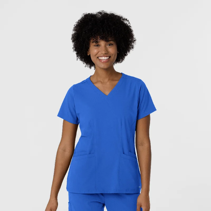 Aero Remix Women's Flex-N-Reach V-Neck Scrub Top - Royal Today Only