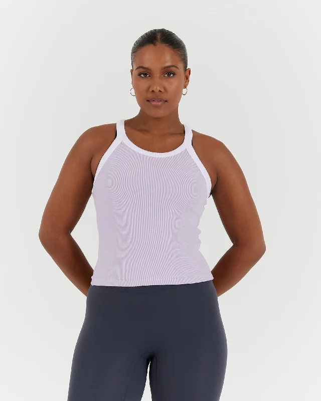 AGILITY RIBBED TANK TOP - PURPLE WHITE Wardrobe Upgrade