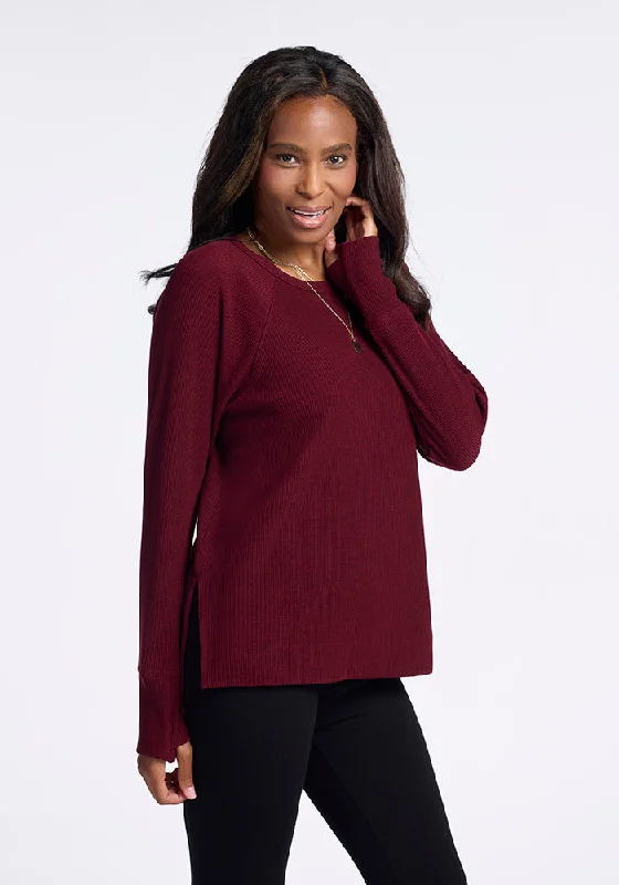 Ainsley Sweater - Cranberry Melange Save On Classic Elegant Styles