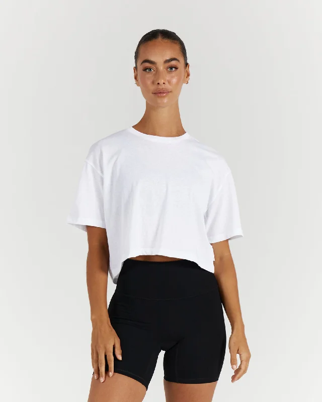 BASE CROP TEE - WHITE Best Sellers