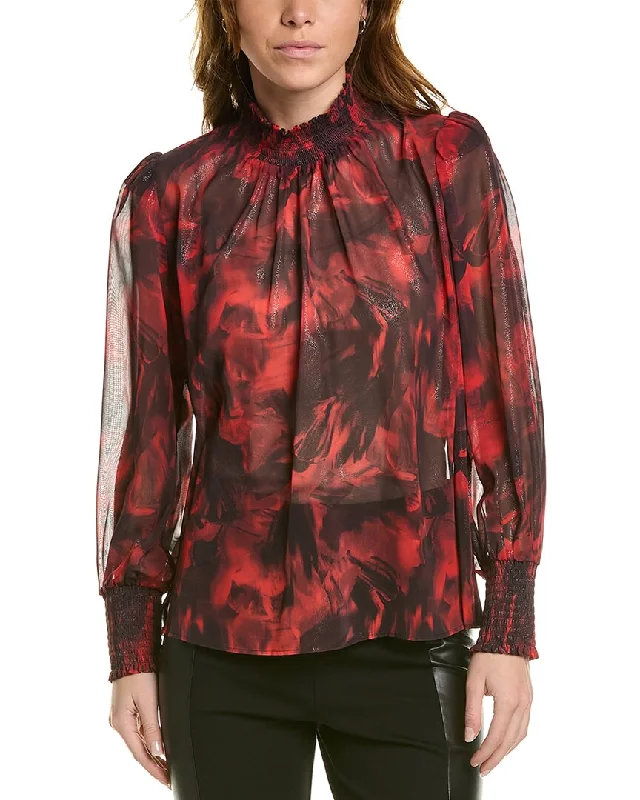 BCBGMAXAZRIA Sheer Top Forward Trendsetter