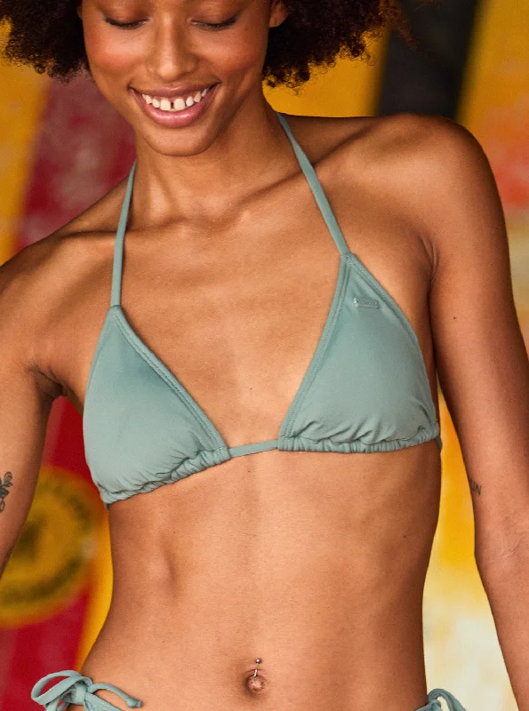 Beach Classics Tiki Triangle Bikini Top - Agave Green Low Price Special