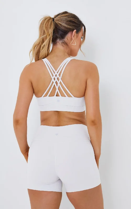 Beyond V2 Sports Bra in White Casual Chic Clothing