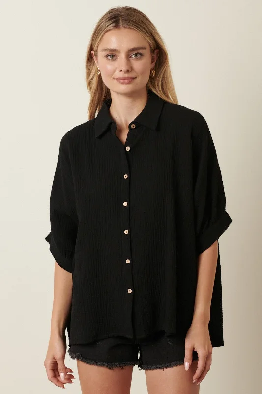 Black Button Down Collared Top Gift Ideas