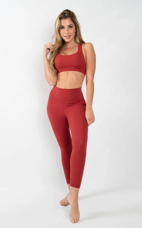 Bliss Legging 23" in Red Dahlia Comfort Centric Apparel