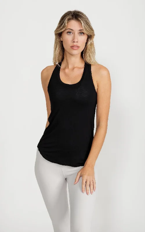 Performance Tank in Black Formal Outfit