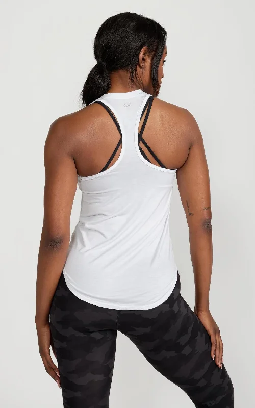 Performance Tank in White Classic Charm