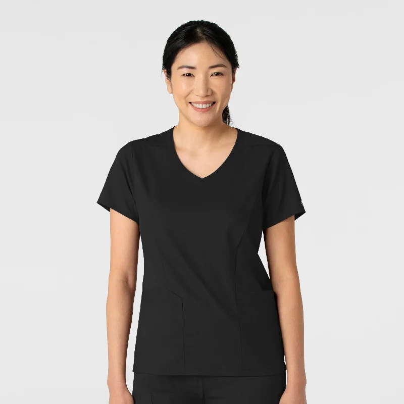 Boundless Women's 2-Pocket V-Neck Scrub Top - Black Best Sellers