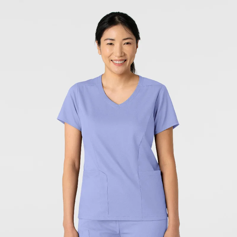 Boundless Women's 2-Pocket V-Neck Scrub Top - Ceil Blue Buy More, Save More