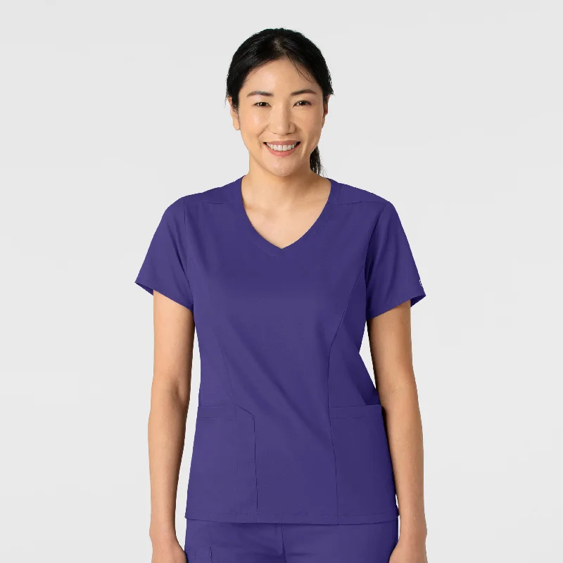 Boundless Women's 2-Pocket V-Neck Scrub Top - Grape Day To Night Styles