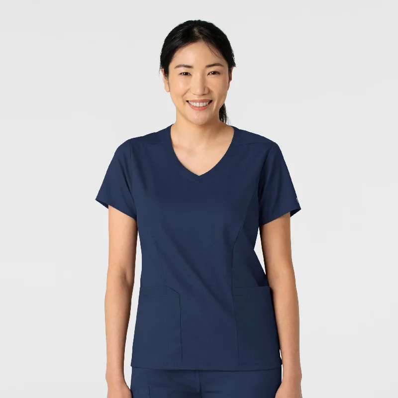 Boundless Women's 2-Pocket V-Neck Scrub Top - Navy Seasonal Sale