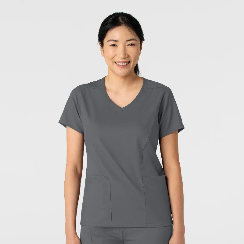 Boundless Women's 2-Pocket V-Neck Scrub Top - Pewter From Casual To Classy