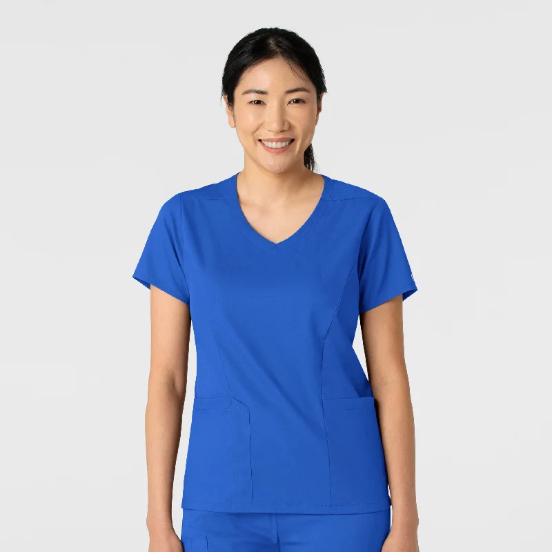 Boundless Women's 2-Pocket V-Neck Scrub Top - Royal Chic Outfits