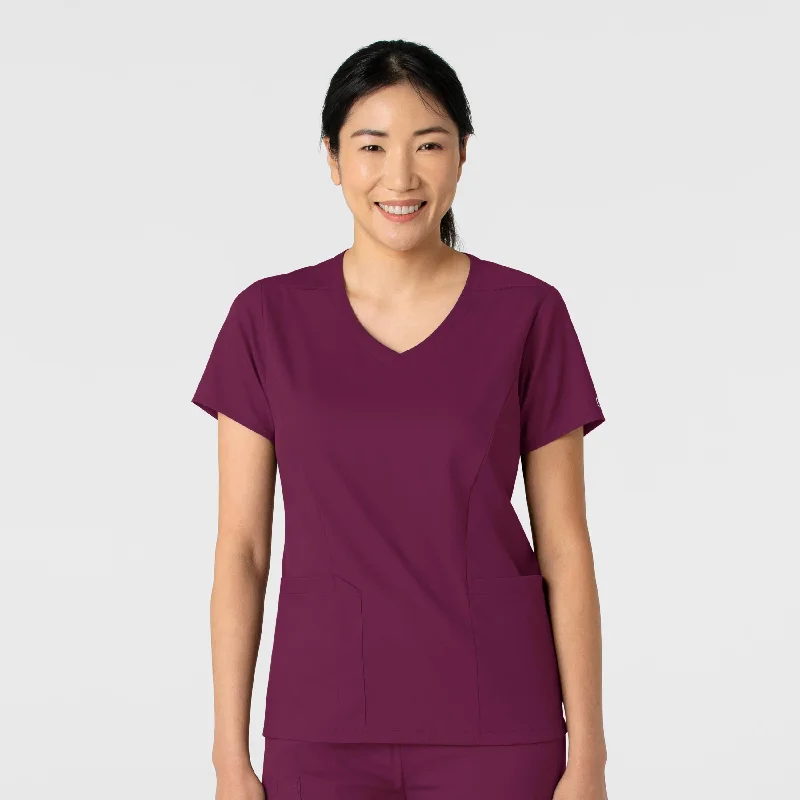 Boundless Women's 2-Pocket V-Neck Scrub Top - Wine Spring Fling Sale