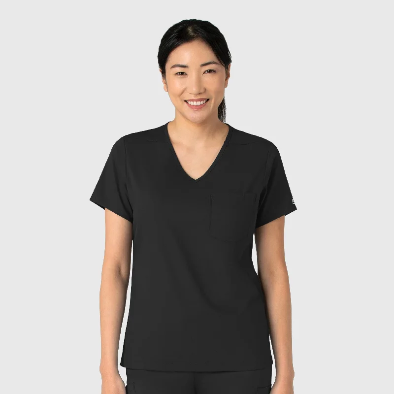 Boundless Women's Tuck-In Scrub Top - Black Comfort Centric Apparel